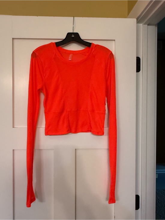 Free People Tops - NWT Free People Cropped Long Sleeve Hot Watermelon Size Medium